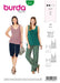Burda Pattern 6231  Top with Rounded Neckline – 
Singe or Double Layer from Jaycotts Sewing Supplies