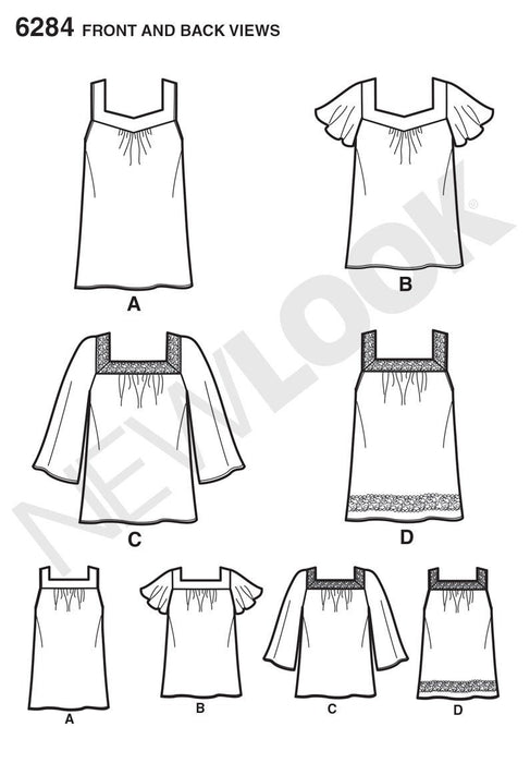 NL6284 Misses' Pullover Top in 2 Lengths from Jaycotts Sewing Supplies