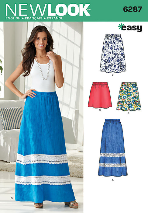 NL6287 Misses' Pull on Skirt in 4 Lengths from Jaycotts Sewing Supplies