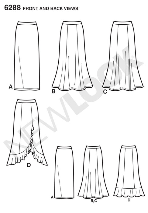 NL6288 Misses' Pull on Knit Skirts from Jaycotts Sewing Supplies