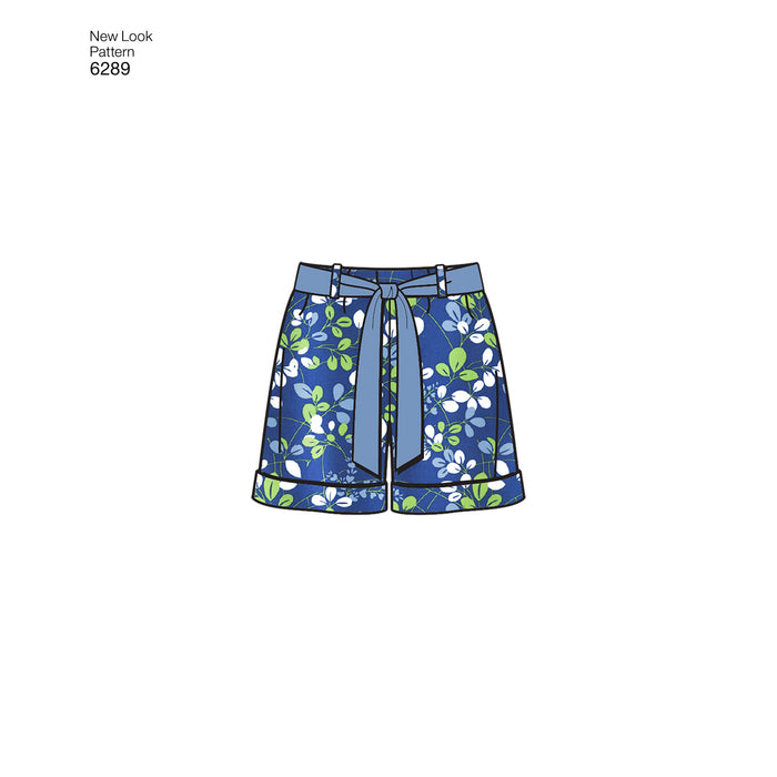 New Look pattern 6289 Misses' Trousers or Shorts from Jaycotts Sewing Supplies