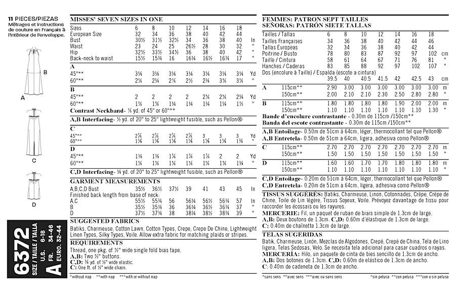 NL6372 Misses' Dresses Each in Two Lengths from Jaycotts Sewing Supplies