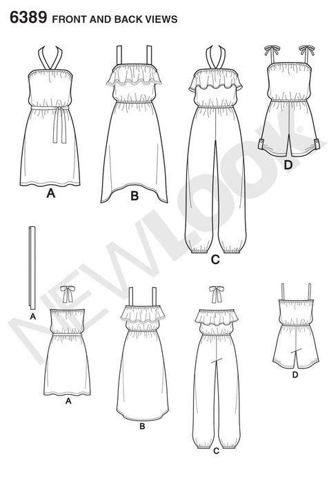 NL6389 Girls' Easy Jumpsuit, Romper and Dresses from Jaycotts Sewing Supplies
