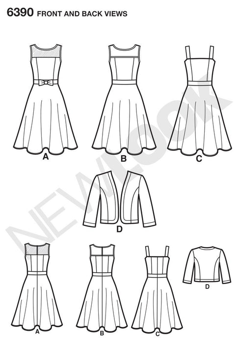 NL6390 Misses' Dresses with full Skirt and Bolero from Jaycotts Sewing Supplies