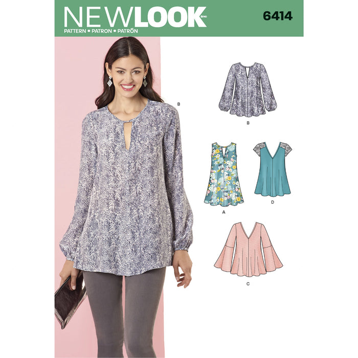 New Look 6414 Misses Tunic and Tops pattern from Jaycotts Sewing Supplies