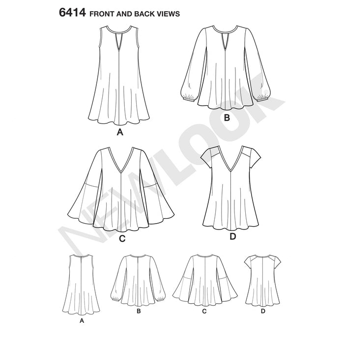 New Look 6414 Misses Tunic and Tops pattern from Jaycotts Sewing Supplies