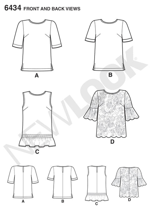 NL6434 Misses' Tops with Fabric Variations from Jaycotts Sewing Supplies