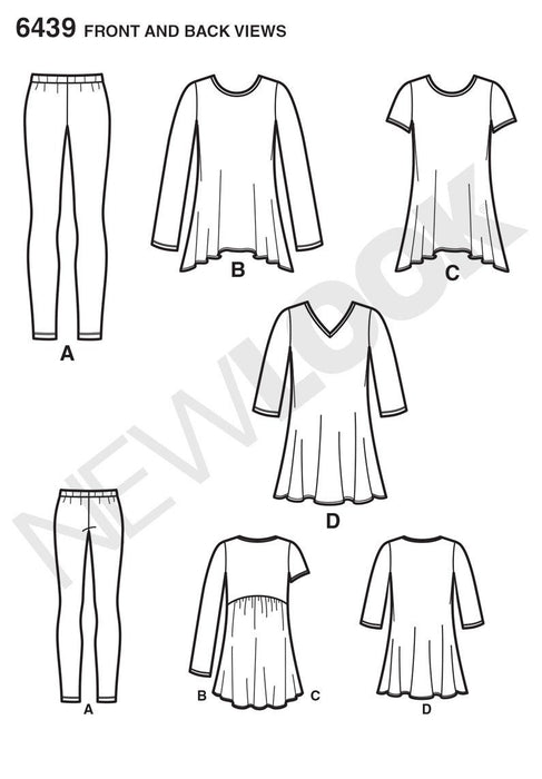 NL6439 Misses' Knit Tunics with Leggings from Jaycotts Sewing Supplies