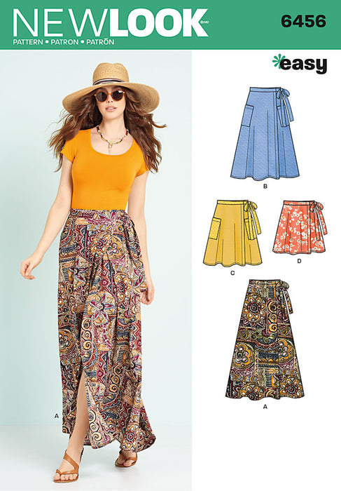 NL6456 Misses' Easy Wrap Skirts in Four Lengths from Jaycotts Sewing Supplies