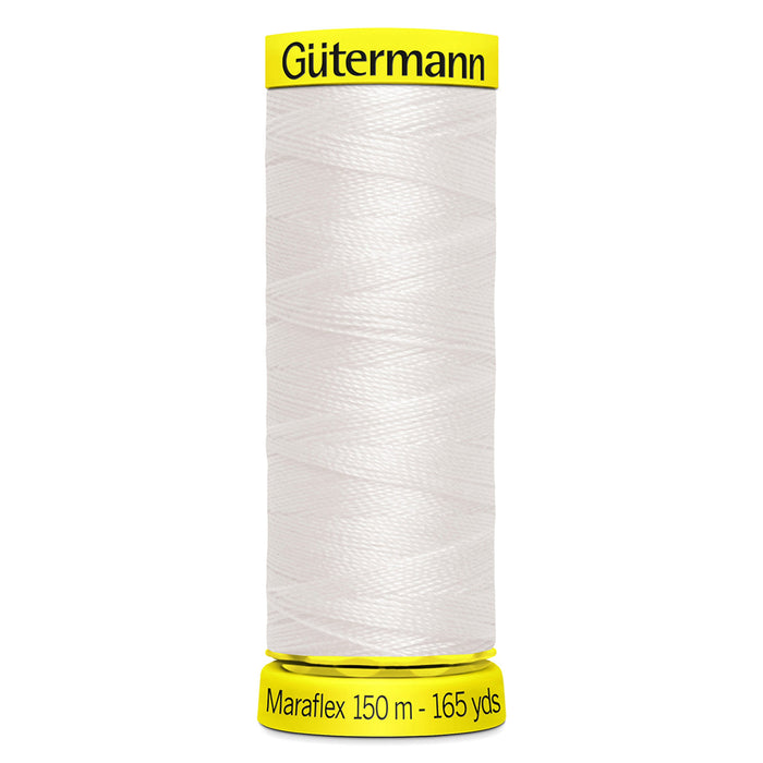 Gutermann Maraflex Stretchy Sewing Thread 150m colour 111 Off White from Jaycotts Sewing Supplies