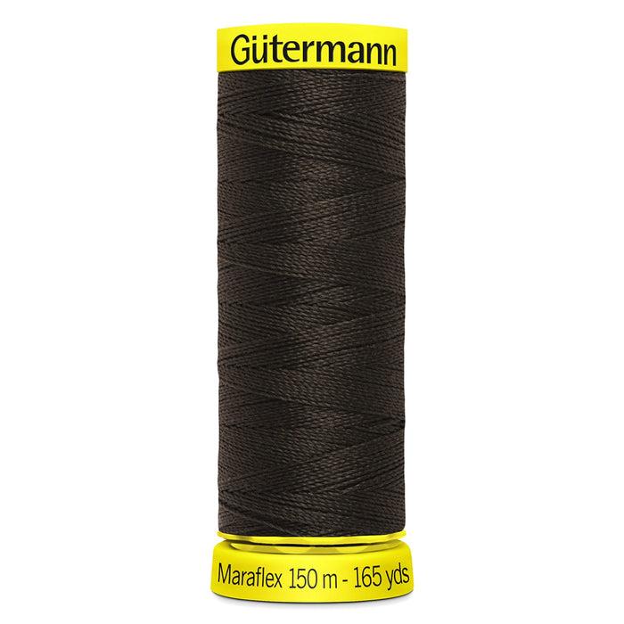 Gutermann Maraflex Stretchy Sewing Thread 150m colour 697 Dark Brown from Jaycotts Sewing Supplies