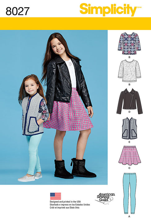 Simplicity Pattern 8027  skater skirt and pull on leggings from Jaycotts Sewing Supplies