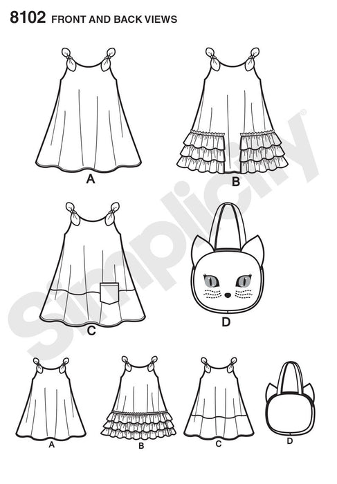 Simplicity Pattern 8102 Childs Sundress and tote bag from Jaycotts Sewing Supplies