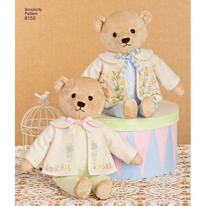 Simplicity 8155 Teddy Bear Sewing Pattern from Jaycotts Sewing Supplies
