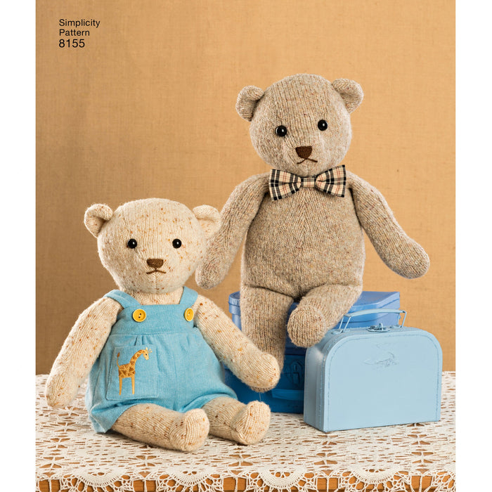 Simplicity 8155 Teddy Bear Sewing Pattern from Jaycotts Sewing Supplies