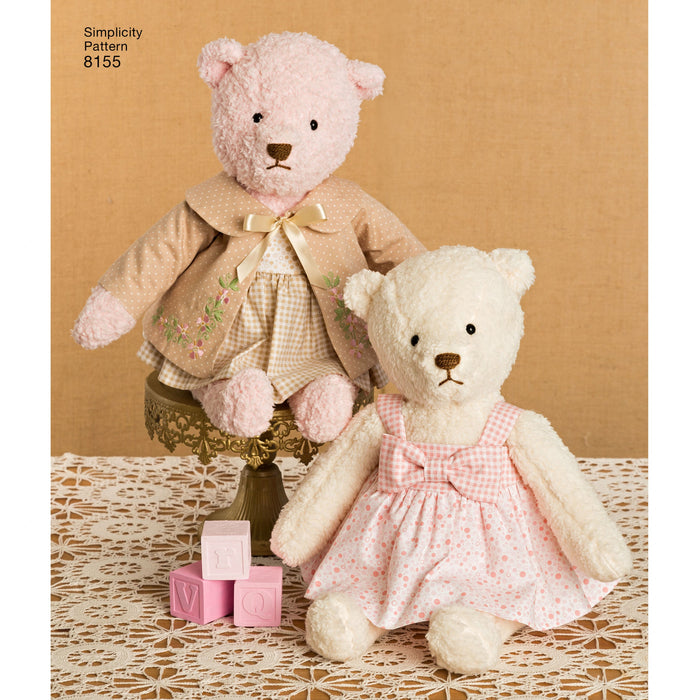 Simplicity 8155 Teddy Bear Sewing Pattern from Jaycotts Sewing Supplies