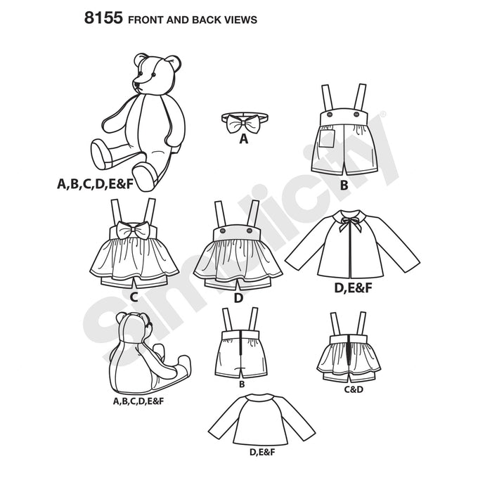 Simplicity 8155 Teddy Bear Sewing Pattern from Jaycotts Sewing Supplies