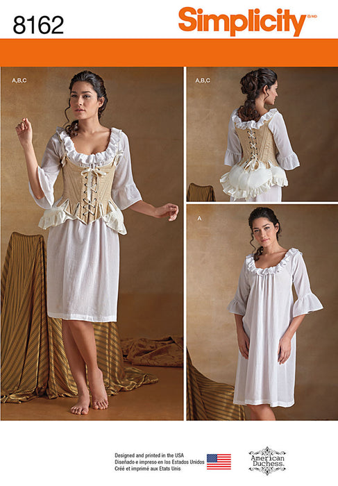 Simplicity Pattern 8162 18th century undergarments pattern from Jaycotts Sewing Supplies