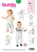 Burda Pattern 9299 Toddlers' Overalls / Babygro from Jaycotts Sewing Supplies