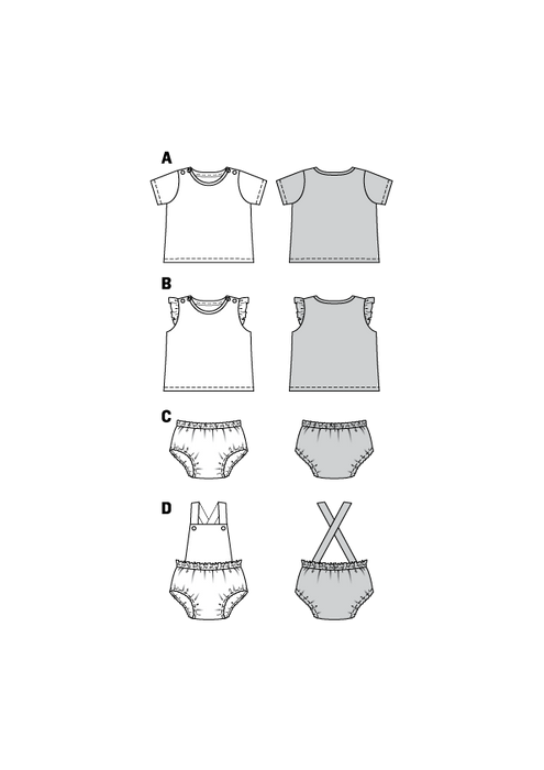 BD9316 Baby's sportswear sewing pattern from Jaycotts Sewing Supplies
