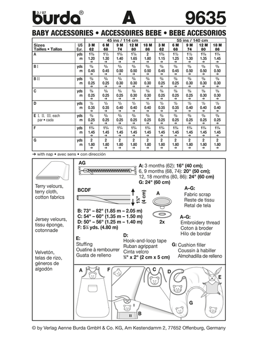 BD9635 Baby Accessories | Easy from Jaycotts Sewing Supplies