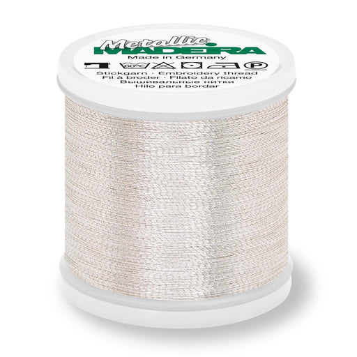 Madeira Smooth Metallic Embroidery Thread | Silver from Jaycotts Sewing Supplies