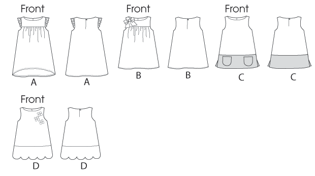 B5876 Toddlers'/Children's Dress from Jaycotts Sewing Supplies