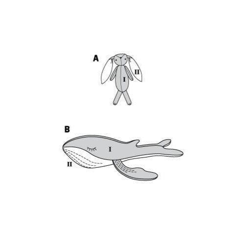 Burda Sewing Pattern 6044 Stuffed Animals - Bunny and Whale from Jaycotts Sewing Supplies