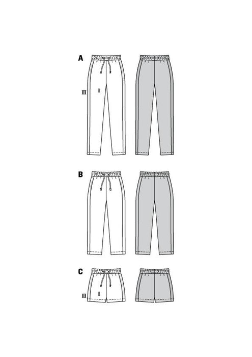 Burda Sewing Pattern 6054 Jogging Pants in Three Lengths from Jaycotts Sewing Supplies