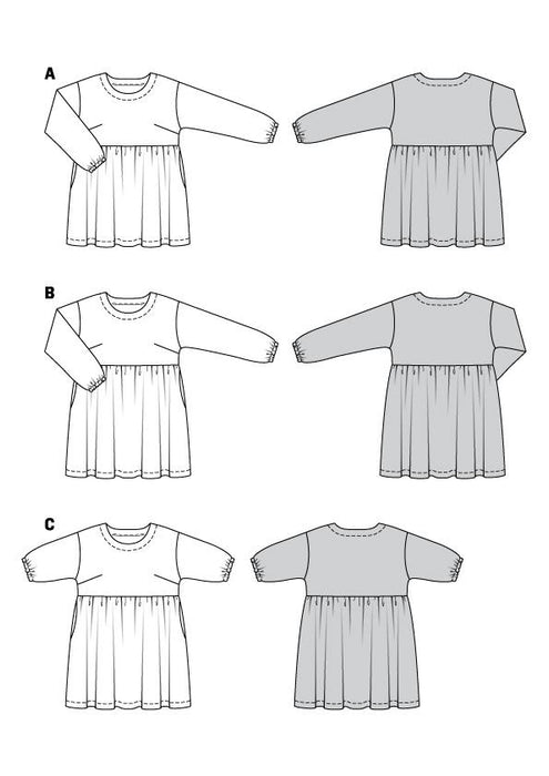 Burda Sewing Pattern 6055 Dress with Gathered Skirt from Jaycotts Sewing Supplies