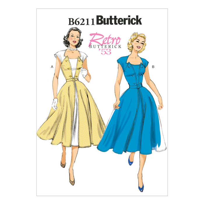 B6211 Misses' Retro Dress and Belt from Jaycotts Sewing Supplies