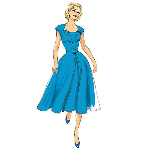 B6211 Misses' Retro Dress and Belt from Jaycotts Sewing Supplies