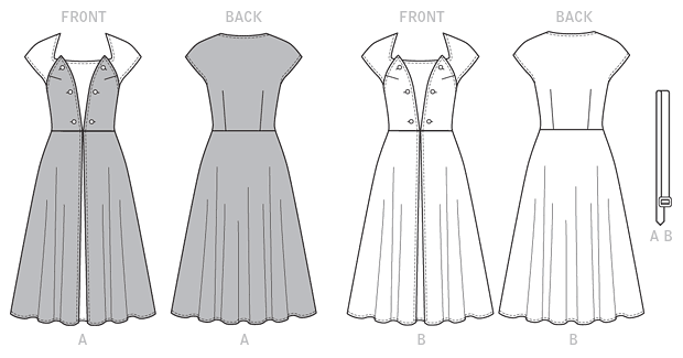 B6211 Misses' Retro Dress and Belt from Jaycotts Sewing Supplies