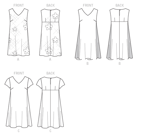 B6317 Misses' Pullover V-Neck Dresses from Jaycotts Sewing Supplies