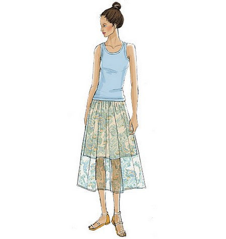 B6326 Misses' Raised-Waist or Elastic-Waist Skirts from Jaycotts Sewing Supplies