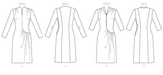 B6374 Misses' Swan-Neck or Shawl Collar Dresses with Asymmetrical Gathers from Jaycotts Sewing Supplies