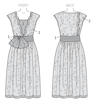 B6399 Misses' Drop-Waist Dress with Oversized Bow from Jaycotts Sewing Supplies