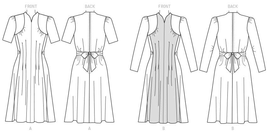B6485 Misses' Dresses with Waist Tie from Jaycotts Sewing Supplies