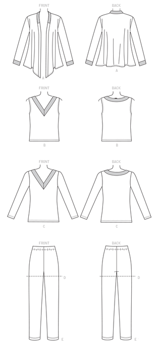 B6528 Misses' Pyjamas / Loungewear sewing pattern from Jaycotts Sewing Supplies