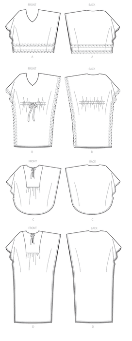 B6559 Misses' Top, Tunic and Caftan from Jaycotts Sewing Supplies