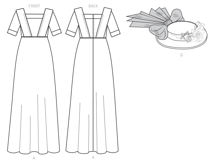 B6610 Misses' Historical Costume and Hat Pattern from Jaycotts Sewing Supplies