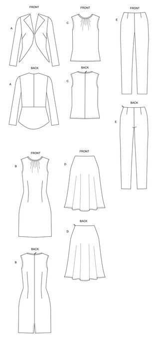 Butterick 6718 Jacket, Dress, Top, Skirt, Pants Pattern from Jaycotts Sewing Supplies