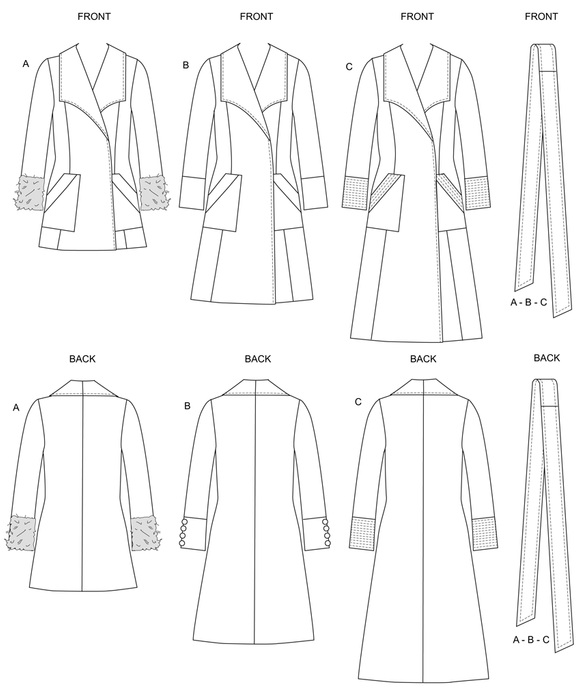 Butterick 6720 Misses / Petite Overcoat Pattern from Jaycotts Sewing Supplies