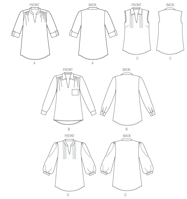 Butterick 6801 Misses' and Women's Tops pattern from Jaycotts Sewing Supplies