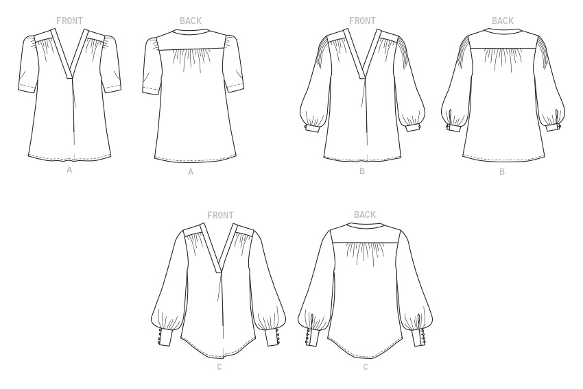 Butterick sewing pattern 6855 Misses' Top from Jaycotts Sewing Supplies