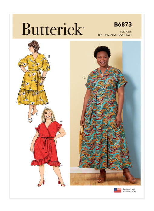 Butterick 6873 Miss's / Women's Dress and Sash sewing pattern from Jaycotts Sewing Supplies