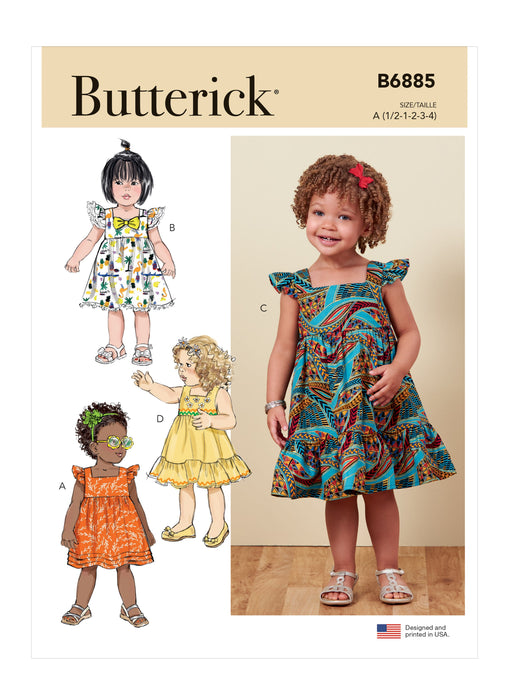 Butterick 6885 Toddlers' Dress sewing pattern from Jaycotts Sewing Supplies