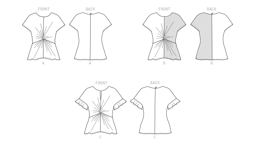 Butterick sewing pattern 6899 Misses' Top from Jaycotts Sewing Supplies
