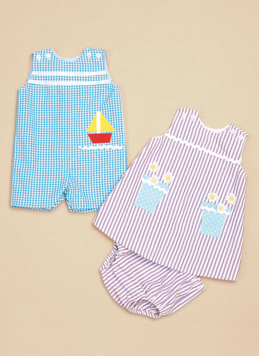 Butterick sewing pattern 6905 Baby Overalls, Dress and Panties from Jaycotts Sewing Supplies