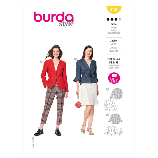 Burda Sewing Pattern 6100 Jacket from Jaycotts Sewing Supplies